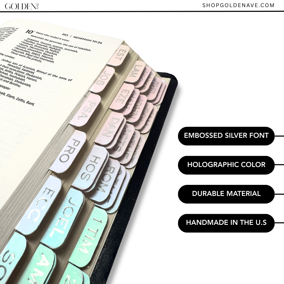 Pearl holographic Bible tabs