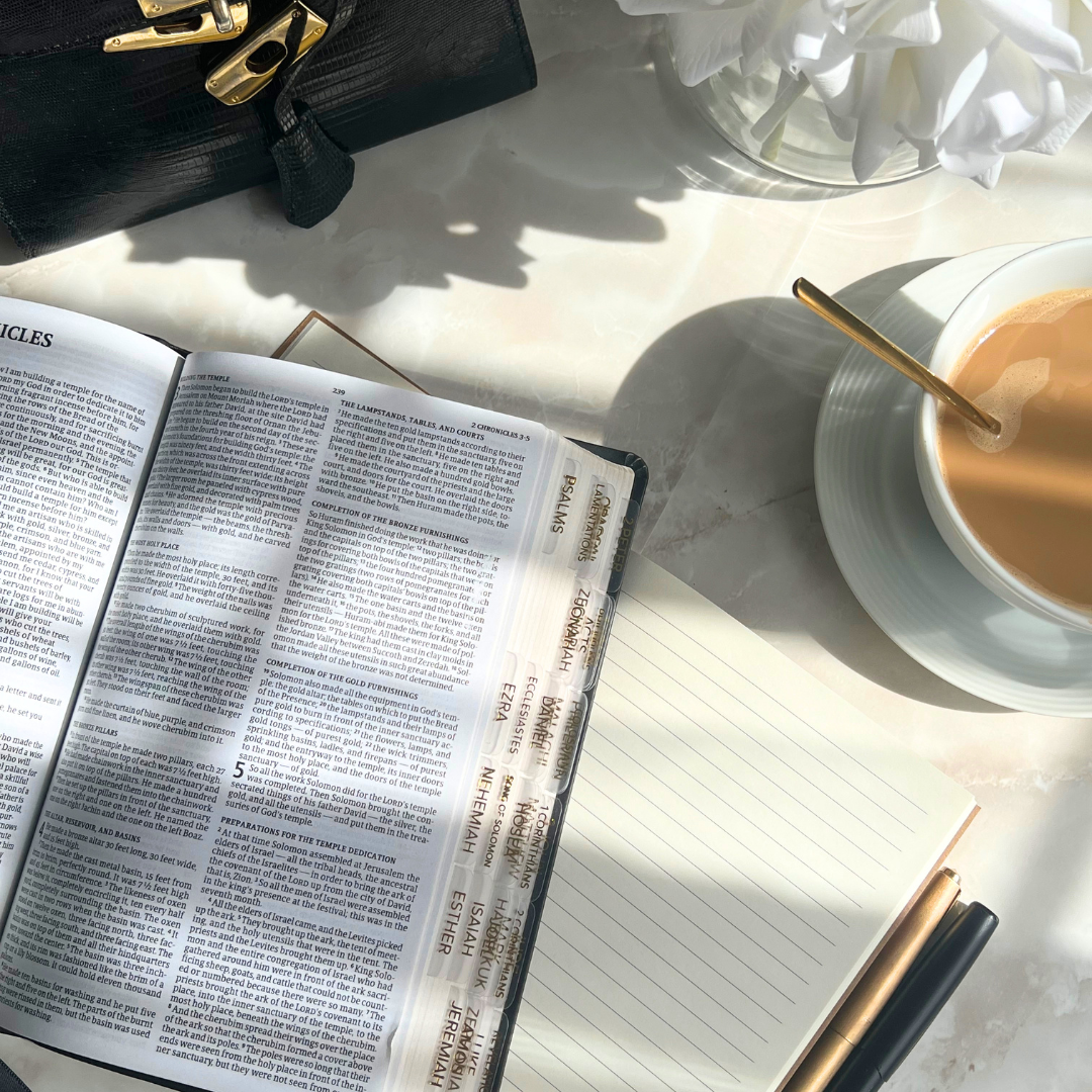 Large Clear Bible Tabs with Gold Foil | Minimalist Bible Index Tabs for Easy Navigation