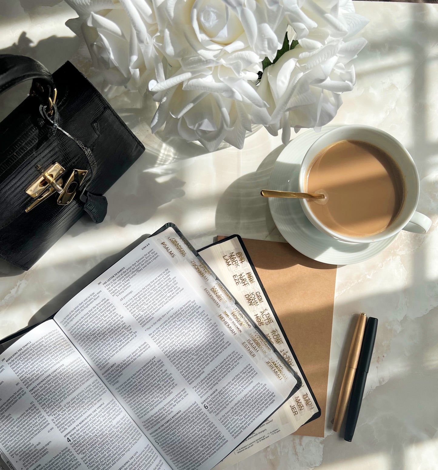 mini Clear Bible Tabs with Gold Foil – Elegant, minimalist, 66 Books