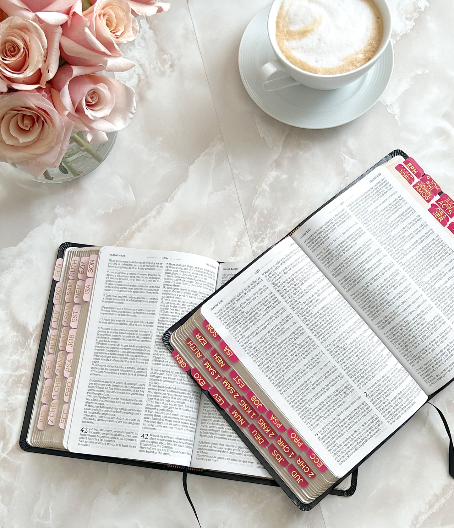 Mini powder pink Bible tabs