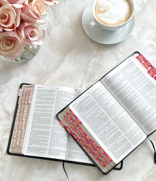 Mini powder pink Bible tabs