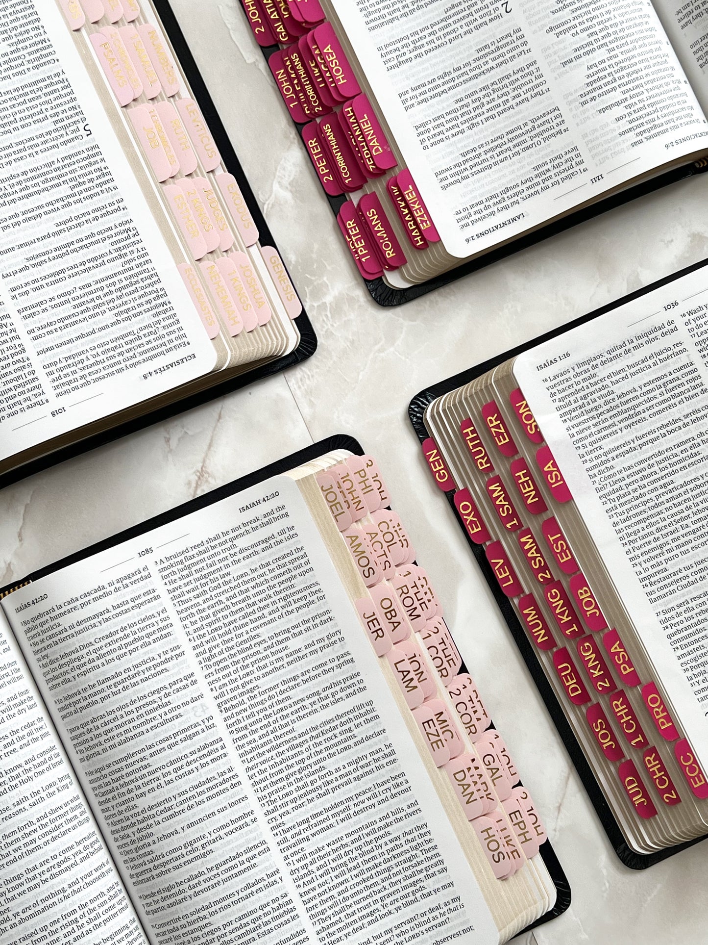 Mini powder pink Bible tabs